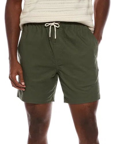 Slate & Stone Drawstring Relaxed Linen-blend Short In Green