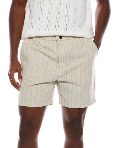Slate & Stone Elastic Waist Easy Linen-blend Short In Neutral
