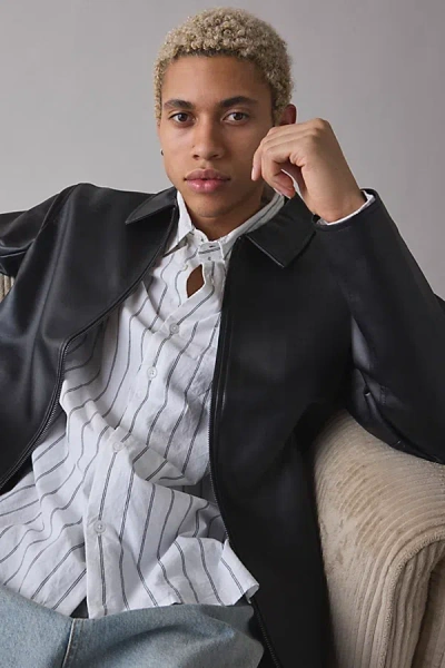 Slate & Stone Faux Leather Jacket In Black, Men's At Urban Outfitters