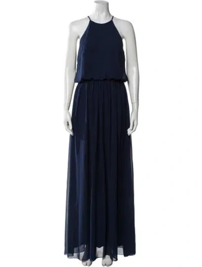 Pre-owned Slate & Stone Halterneck Long Dress In Blue