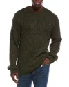 Slate & Stone Heavy Basket Weave Wool-blend Sweater In Green