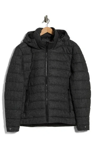 Slate & Stone Lightweight Quilted Hooded Puffer Jacket In Gray