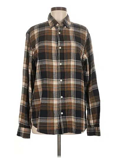 Pre-owned Slate & Stone Long Sleeve Button Down Shirt In Brown