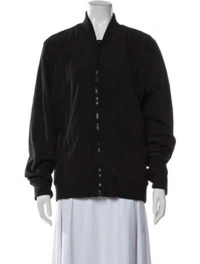 Pre-owned Slate & Stone Nylon Bomber Jacket In Black