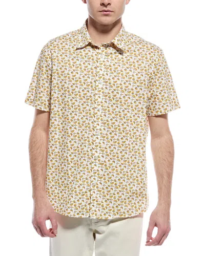 Slate & Stone Printed Poplin Shirt In White