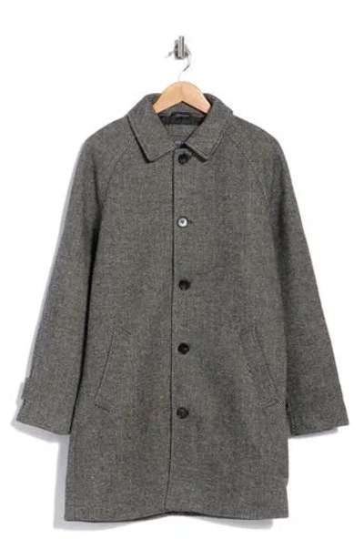 Slate & Stone Raglan Overcoat In Grey Herringbone