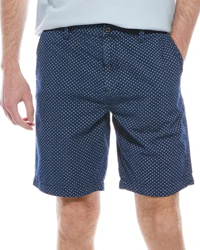 Slate & Stone Relaxed Indigo Seersucker Shorts In Indigo Diamond Print