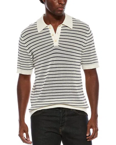 Slate & Stone Textured Stripe Polo Sweater In Multi