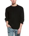 Slate & Stone Waffle Knit Wool-blend Crewneck Sweater In Black