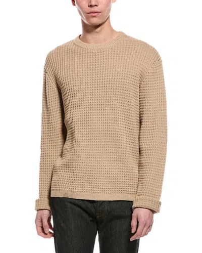 Slate & Stone Waffle Knit Wool-blend Crewneck Sweater In Neutral