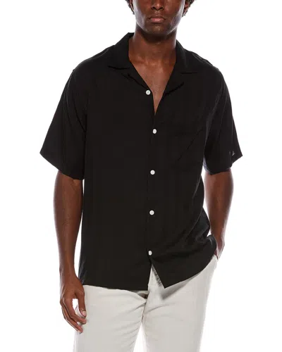 Slate & Stone Washed Camp Collar Shirt In Black