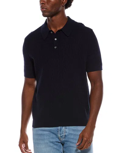 Slate & Stone Wave Knit Polo Sweater In Black
