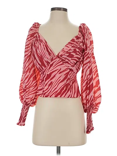 Pre-owned Slate & Willow 3/4 Sleeve Blouse In Red