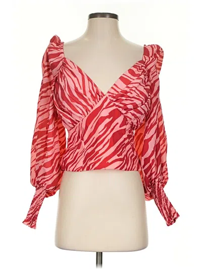 Pre-owned Slate & Willow 3/4 Sleeve Blouse In Red