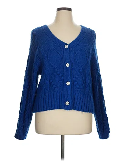 Pre-owned Slate & Willow Cardigan Sweater In Blue