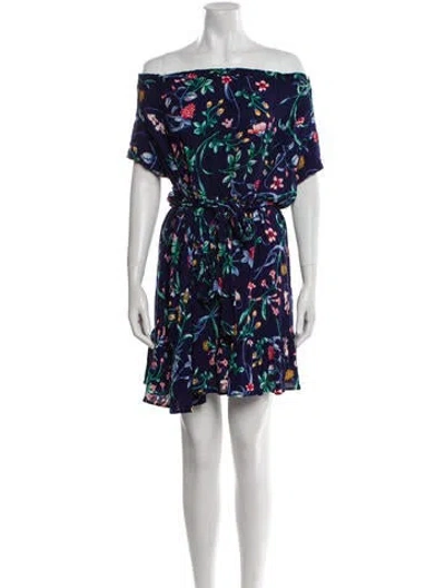 Pre-owned Slate & Willow Floral Print Mini Dress In Blue