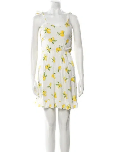 Pre-owned Slate & Willow Floral Print Mini Dress In White