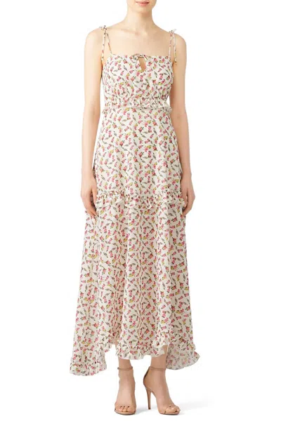 Slate & Willow Ivory Rose Floral Maxi Dress In White In Multi