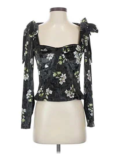 Pre-owned Slate & Willow Long Sleeve Blouse In Black