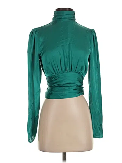 Pre-owned Slate & Willow Long Sleeve Blouse In Green