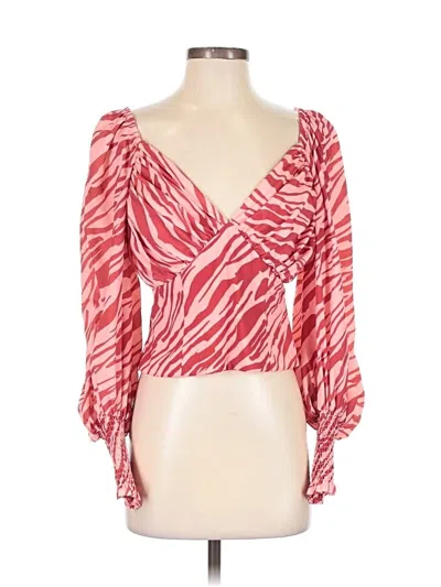 Pre-owned Slate & Willow Long Sleeve Blouse In Red