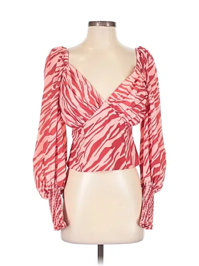 Pre-owned Slate & Willow Long Sleeve Blouse In Red