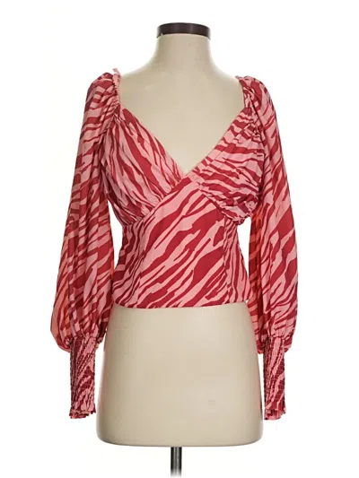 Pre-owned Slate & Willow Long Sleeve Blouse In Red
