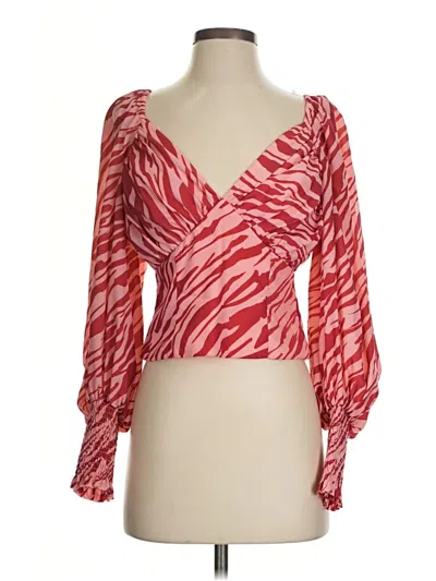Pre-owned Slate & Willow Long Sleeve Blouse In Red