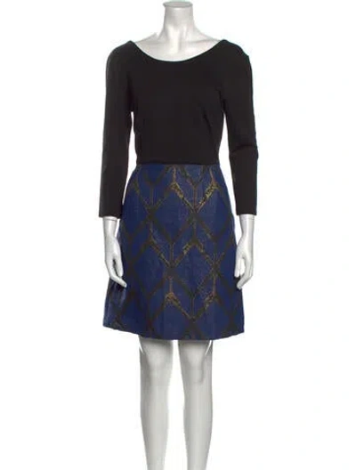 Pre-owned Slate & Willow Printed Mini Dress In Blue