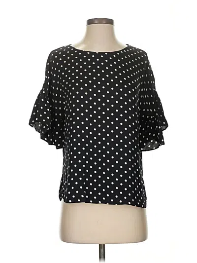 Pre-owned Slate & Willow Short Sleeve Blouse In Black