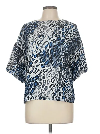 Pre-owned Slate & Willow Short Sleeve Blouse In Blue