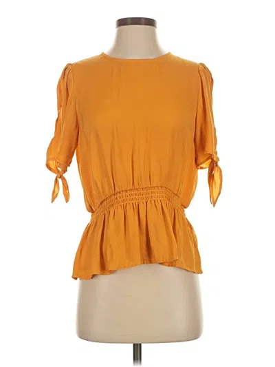 Pre-owned Slate & Willow Short Sleeve Blouse In Orange