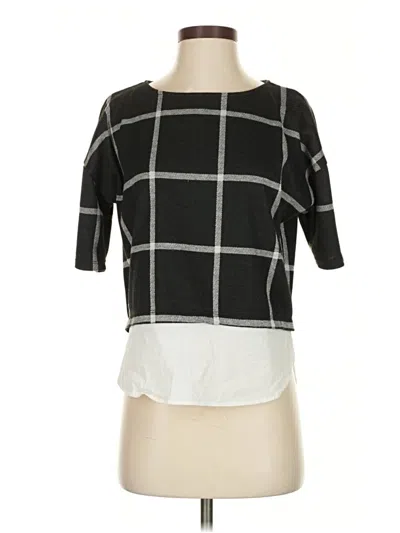 Pre-owned Slate & Willow Short Sleeve Top Black Square Neckline Tops