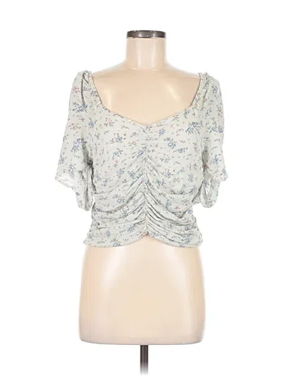 Pre-owned Slate & Willow Short Sleeve Top Ivory Sweetheart Neckline Tops In White