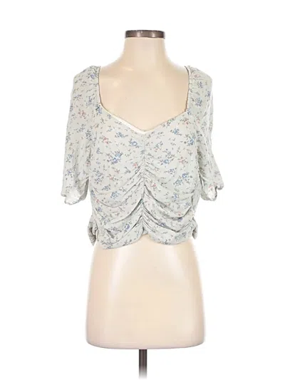 Pre-owned Slate & Willow Short Sleeve Top Silver Sweetheart Neckline Tops