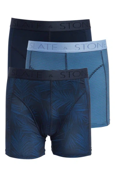 Slate & Stone 3-pack Microfiber Boxer Briefs In Blue Assorted