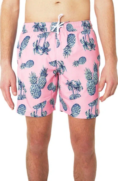 Slate & Stone Cabo Swim Trunks In Pink Pineapple