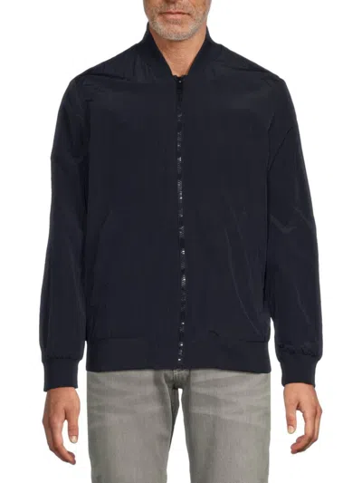 Slate & Stone Men's Baseball Collar Bomber Jacket In Navy
