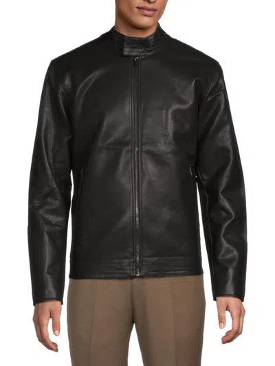 Slate & Stone Men's Faux Leather Racer Jacket In Black