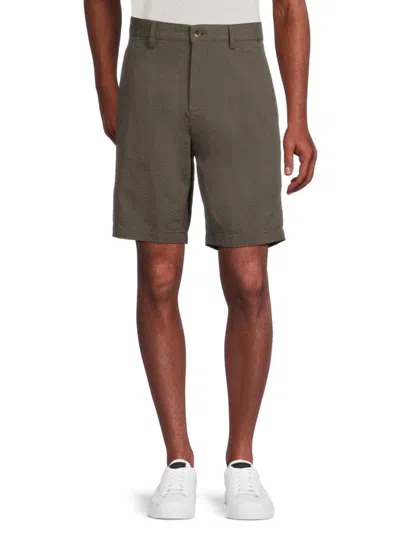 Slate & Stone Men's Flat Front Seersucker Shorts In Dark Grey
