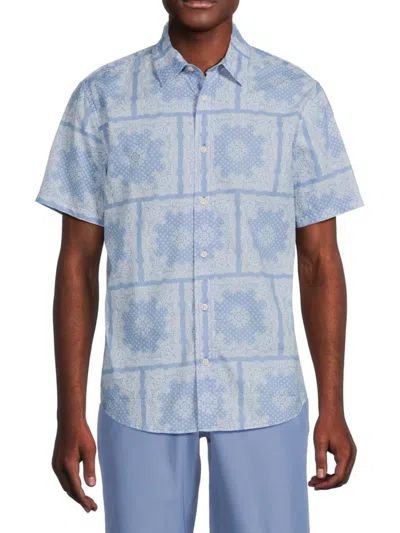Slate & Stone Men's Print Short Sleeve Shirt In Blue
