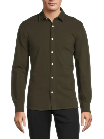 Slate & Stone Men's Solid Pique Button Down Shirt In Green
