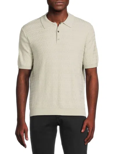 SLATE & STONE MEN'S TEXTURED POLO STYLE SWEATER