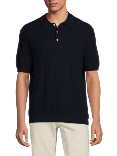 Slate & Stone Men's Textured Polo Sweater In Navy