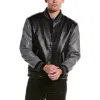 Slate & Stone Mens Contrast Trim Faux Leather Leather Jacket In Multi