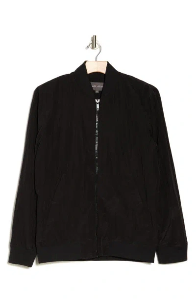 Slate & Stone Nylon Ripstop Bomber Jacket In Black