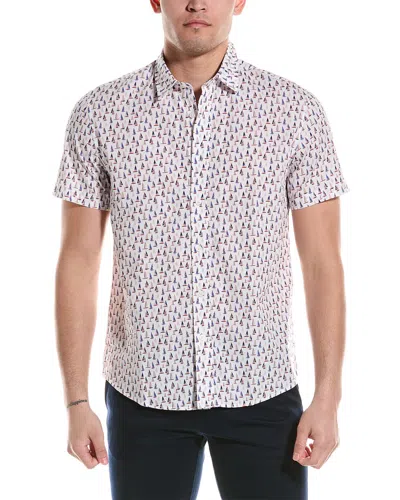 Slate & Stone Printed Poplin Shirt In White