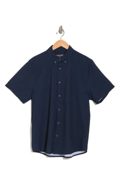 Slate & Stone Short Sleeve Shirt In Navy Pindot