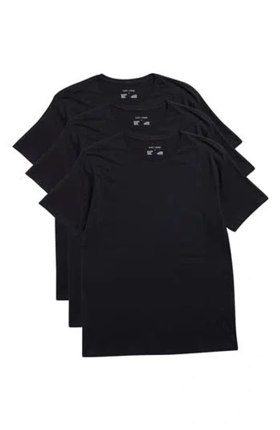 Slate & Stone 3-pack Cotton Crewneck Undershirts In Black Multi