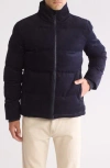 Slate & Stone Corduroy Padded Puffer Jacket In Navy
